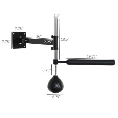 Lightweight Fast-Reflexes Speed Bag Boxing Punching Bag Wall Mount Height Adjustable, MMA, Martial Arts, And Boxing Equipment For Training At Home, Heavy-Duty, 9" H X 7" Dia._voghion.com