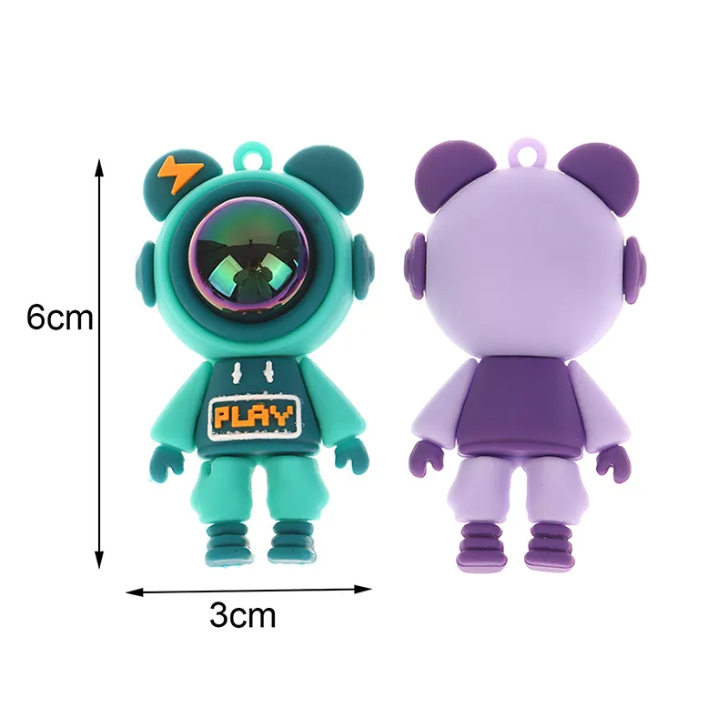 1PC Schmuck Zubehör Geschenke Cartoon Beleuchtung Schlüsselanhänger Astronaut Violent Bär Kaninchen Puppe Auto Rucksack Dekorationen_voghion.com