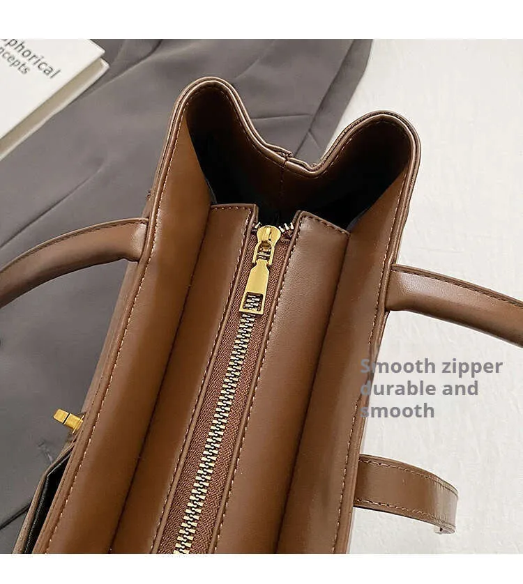 Damen Große Kapazität Pendler Nischendesign Lässig Alles Einfache Mode Pu Textur Einzelne Schulter Tragbarer Eimer_voghion.com