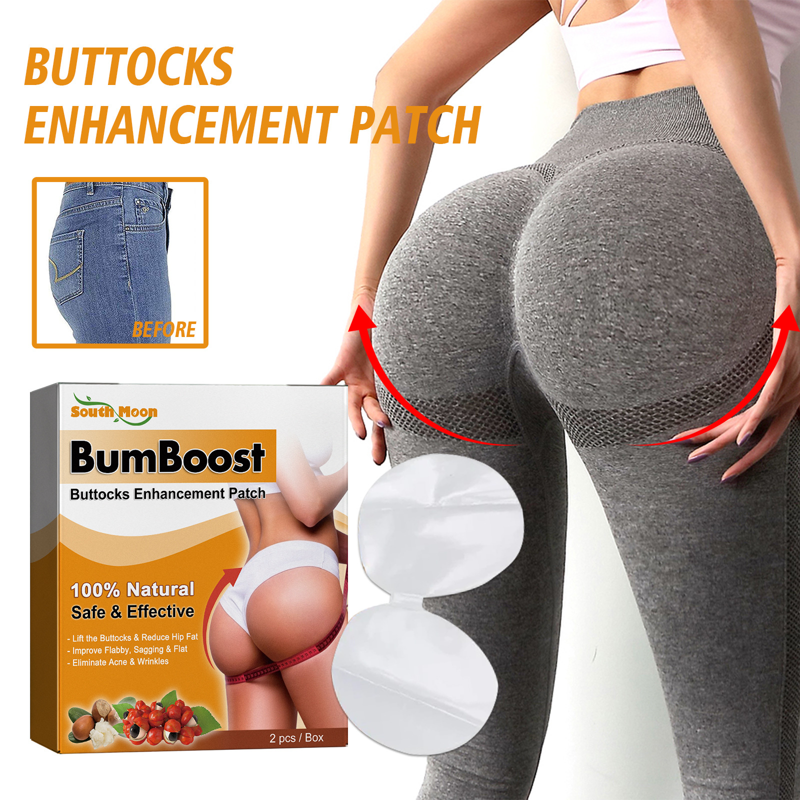 South Moon Pulling Showcases Curve Honey Peach Lifting Tight Skin Shaping and Beautiful Hip Patch_voghion.com