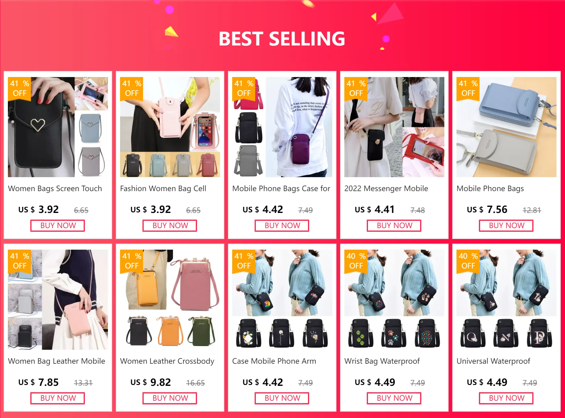 New Universal Mini Cross-body Shoulder Mobile Phone Poch Case Bag Spring Summer For Huawei/Xiaomi/Samsung Color_voghion.com