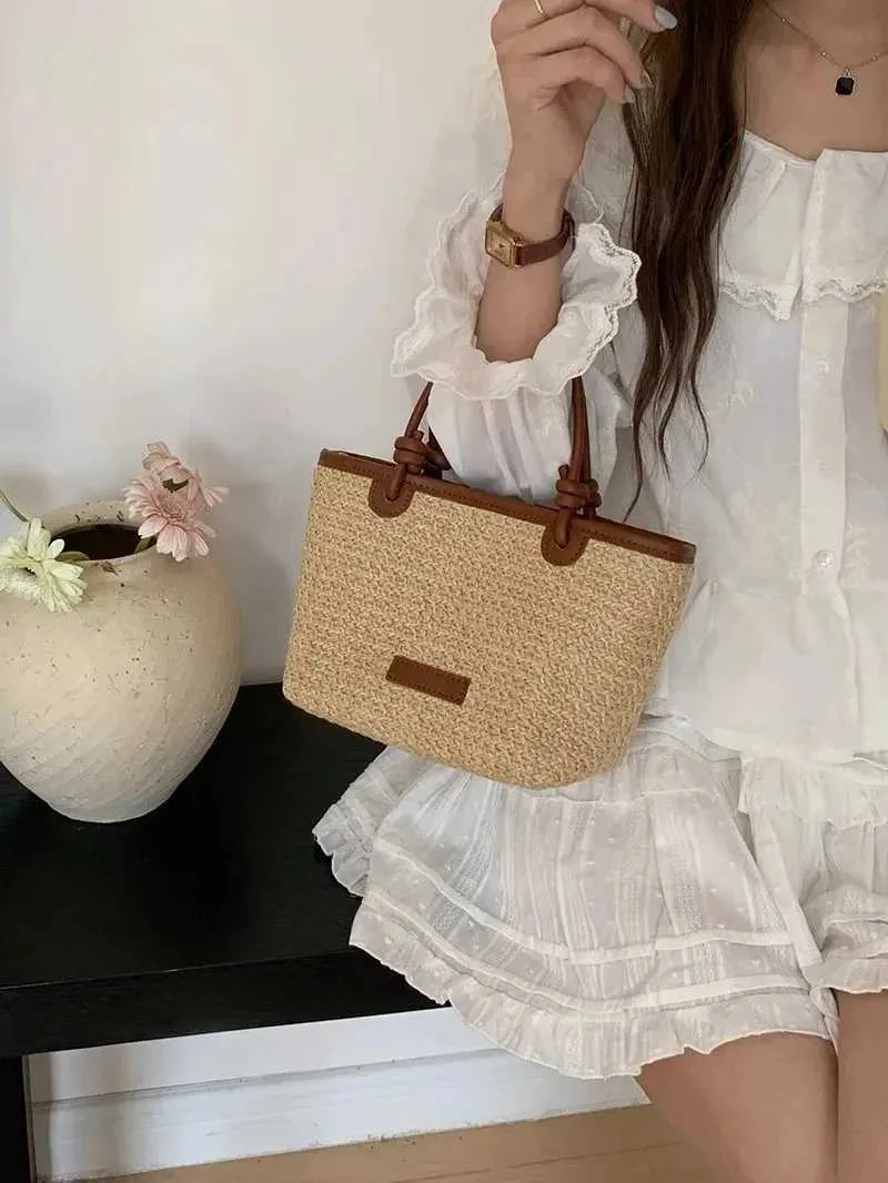 Nuovo Str Woven Crossbody per le donne 2024 Rattan Vacation Bucket Shoulder Bags Summer Seaside Beach Handheld_voghion.com