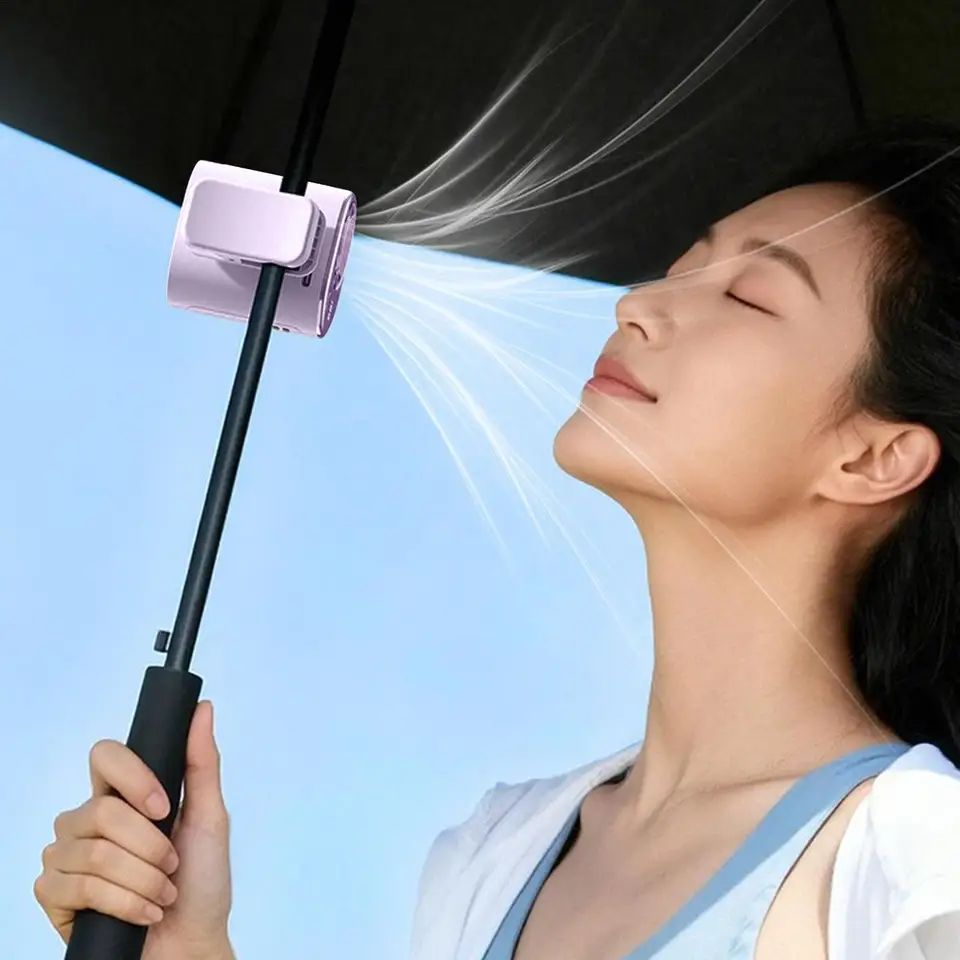 Portable Clip On Fan With Led Display And Usb Rechargeable Battery_voghion.com