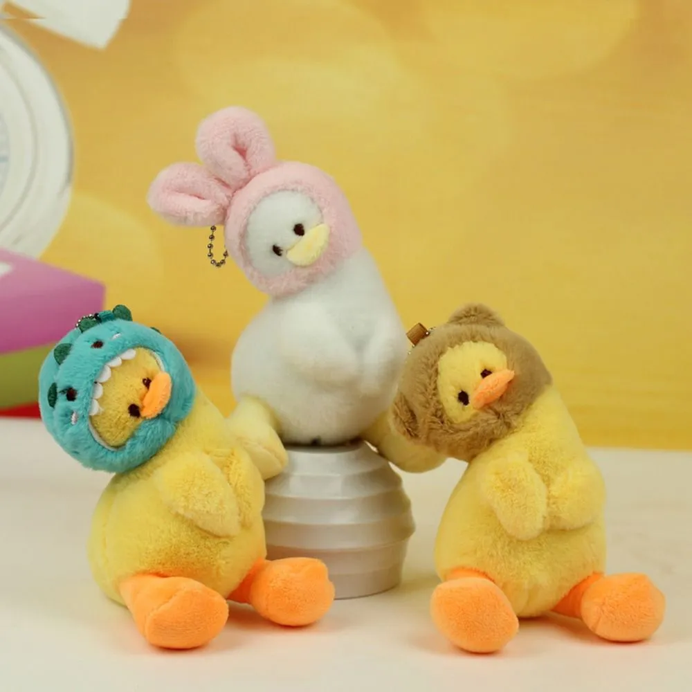 Fashion Stuffed Plush Cartoon Yellow Keychain Animals Soft Duck Creative Cute School Bag Pendant_voghion.com