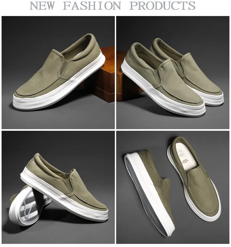 Lässige atmungsaktive Canvas leichte vulkanisierte weiche flache Schuhe Outdoor Herren Sneakers Loafers_voghion.com