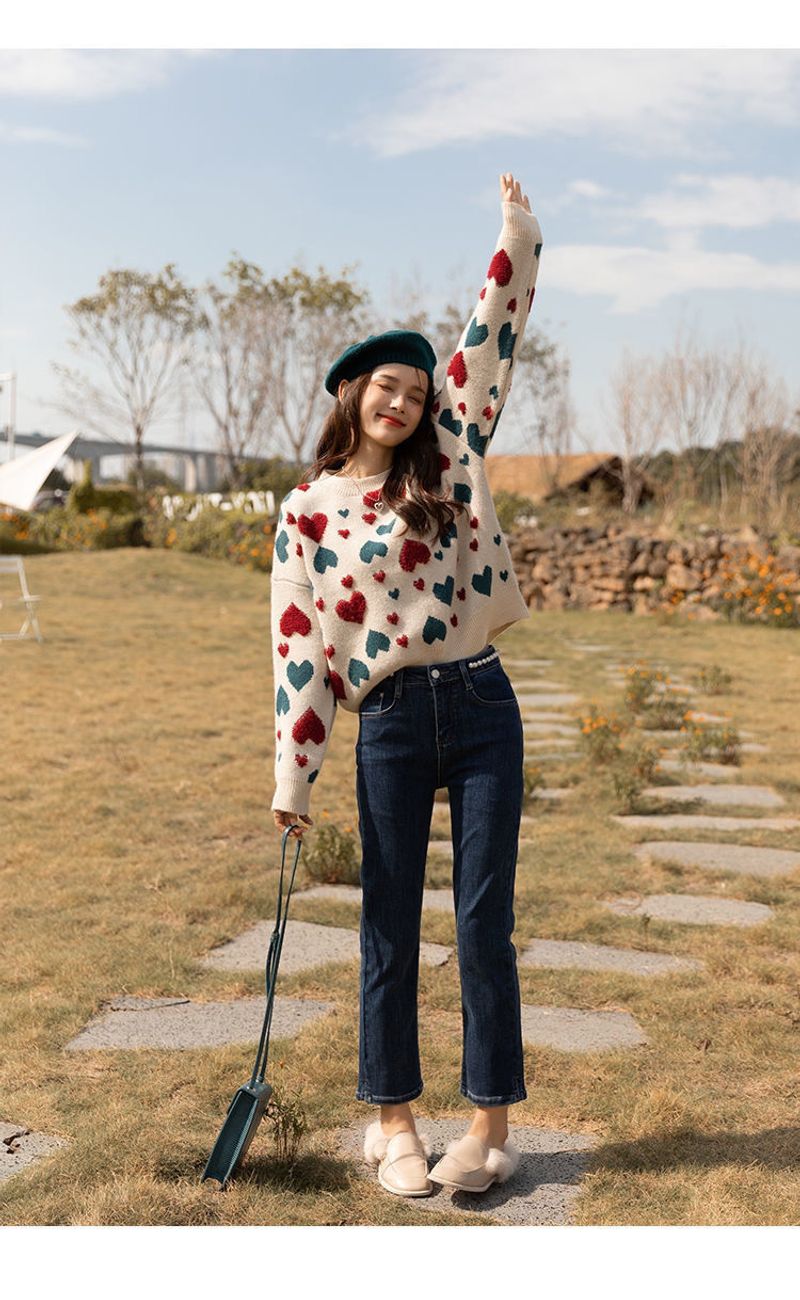 Love soft sticky sweater women in autumn winter, loose and versatile for short knit top, stylish new style_voghion.com