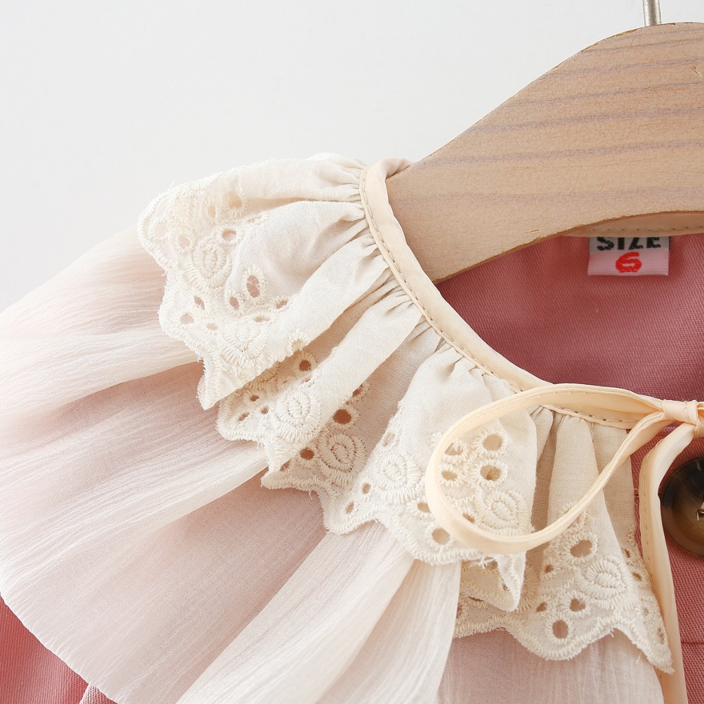 Baby Girl Autumn Coat Lace Doll Collar Trench Coat Trendy Children's Clothing_voghion.com