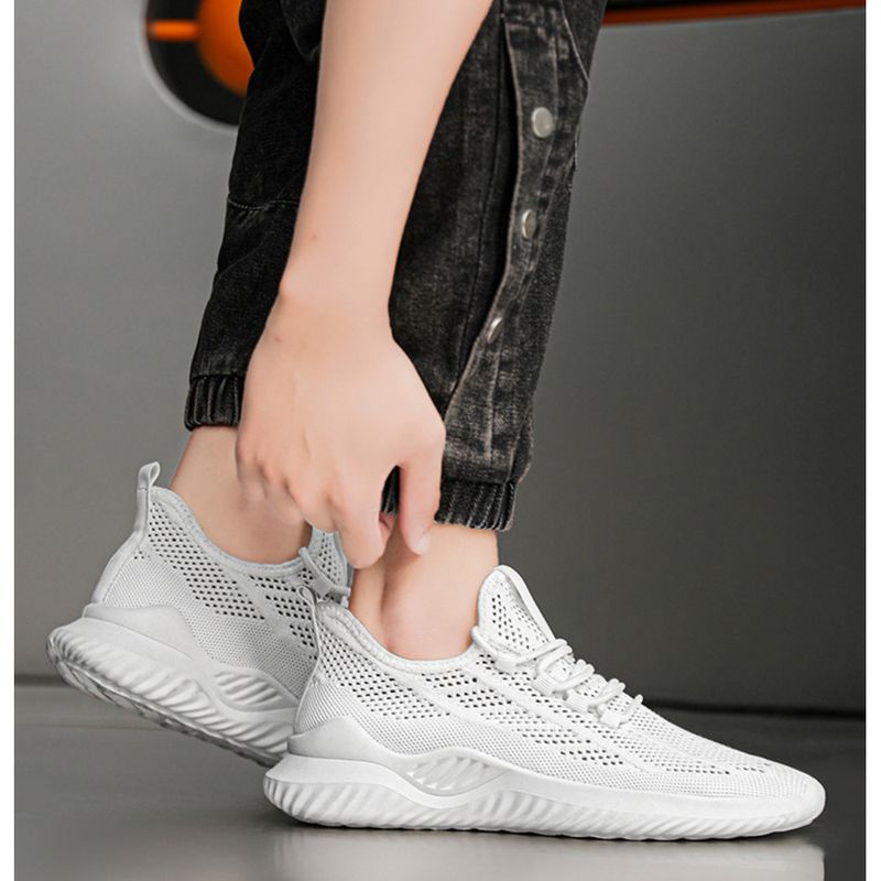 Shoes men autumn summer new flying woven breathable lightweight men's casual mesh shoes_voghion.com