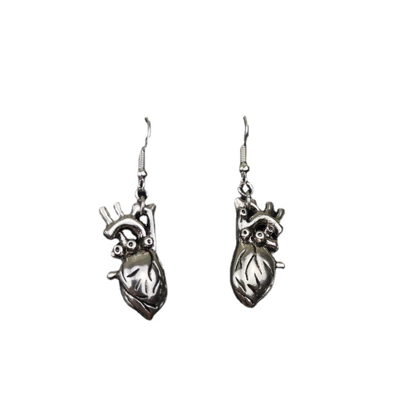 Anatomical heart vintage delicate earrings_voghion.com