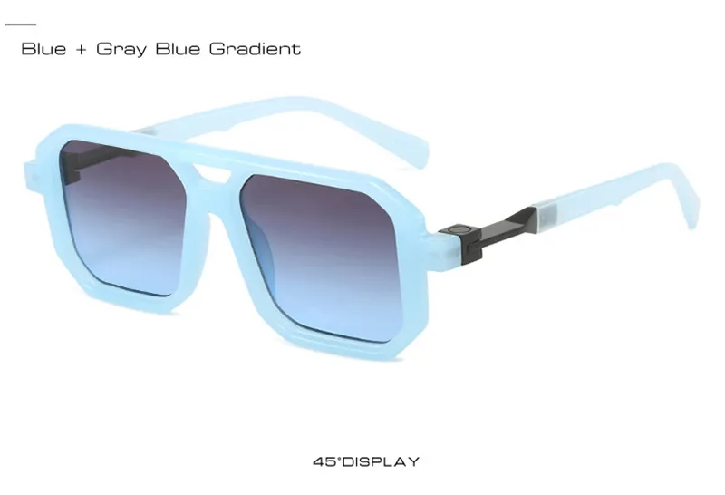 Sunglasses Square Gradient Uv400 Women And Men Retro Polygon Shades_voghion.com