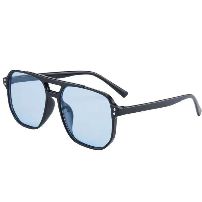 Óculos de sol piloto com lentes anti-UV para mulheres, óculos de sol com lentes duplas, estilo oceano vermelho e anti-UV_voghion.com