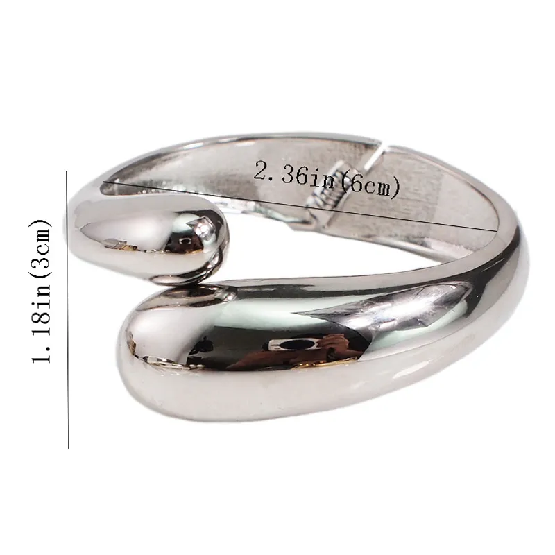 Bangle Alloy Mixed Color Simple Statement Bangles Fashion Jewelry Wide Women 2024_voghion.com