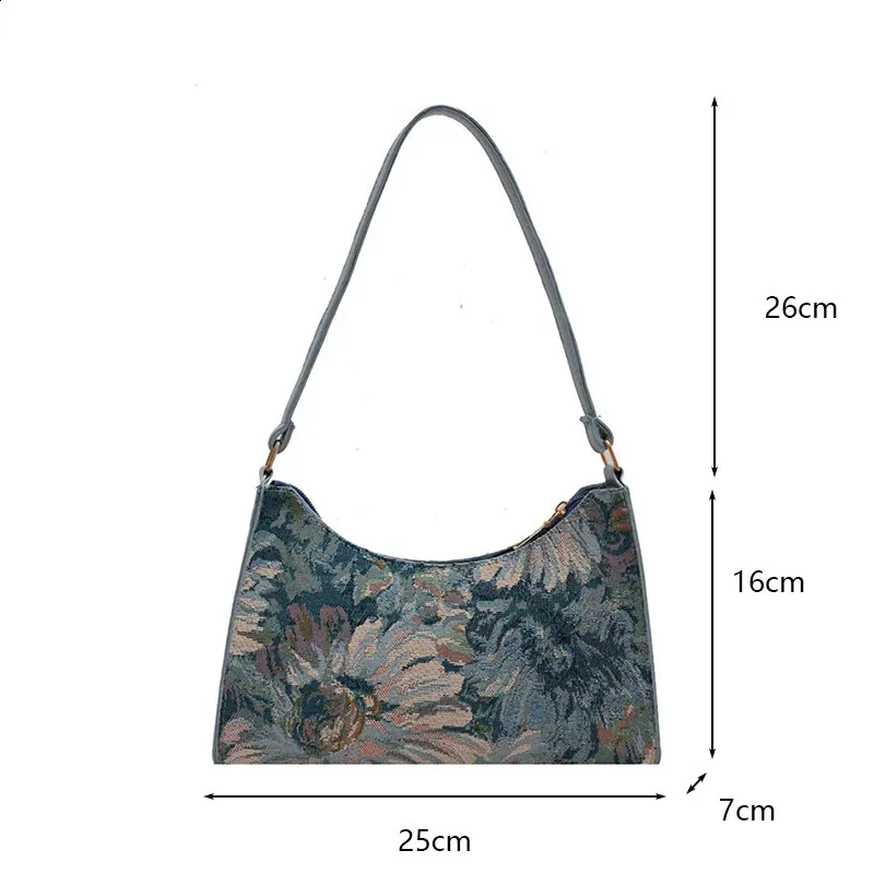 Moda Vintage Donna Olio Dipinto Spalla Signore Semplice wer Femminile Ascella Hobos Borse Piccola Frizione Borsa Tote 241120_voghion.com