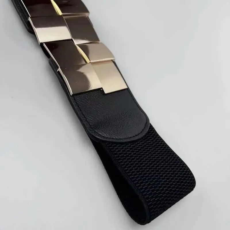 Womens Wide Classic Womens Multi-color Square Buckle Dress Decoration Ultra-thin Elastic Belt W250109_voghion.com