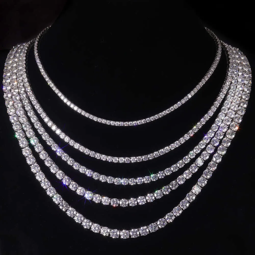 Bracciale da uomo VVS in moissanite all'ingrosso, collana in argento sterling con catena da tennis_voghion.com