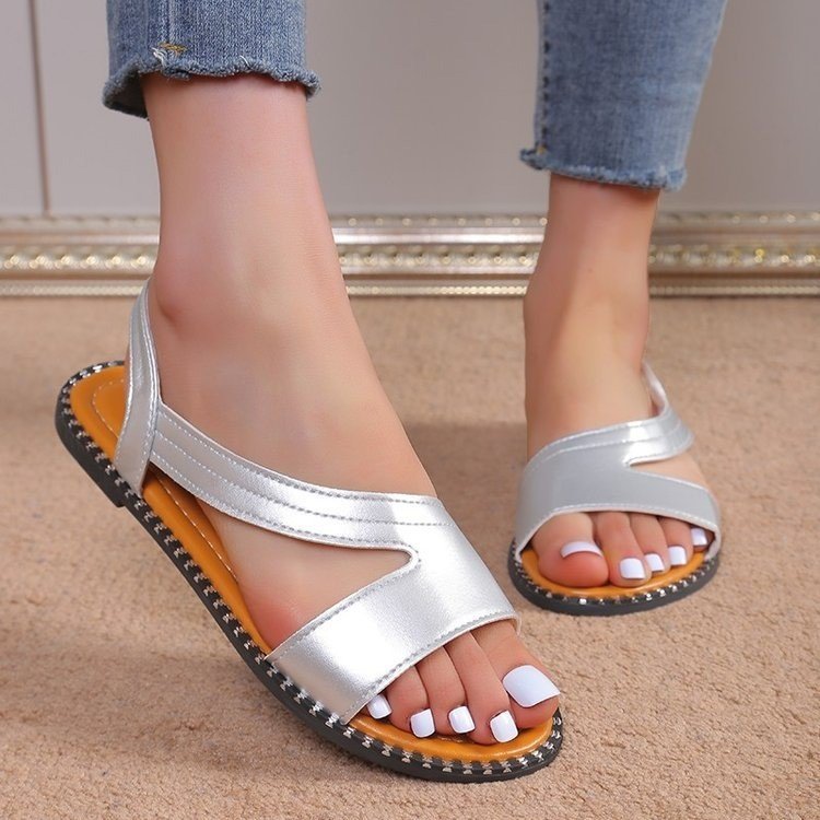 2025 Nuovi sandali piatti grandi con una linea casual, scarpe romane a bocca di pesce, 43_voghion.com