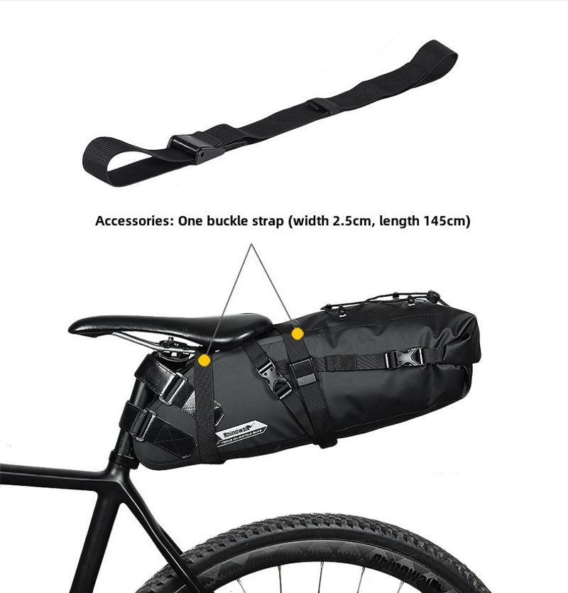 RHINOWALK Rhino Full Waterproof Bicycle Saddle Tail Bag Large Capacity 10L Road Bike Lightweight Long Distance Riding_voghion.com