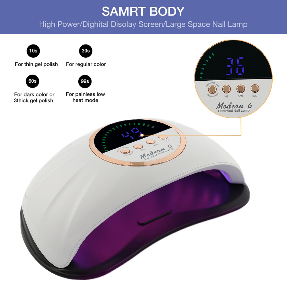 Lampada per unghie UV LED a 69 LED per asciugare le unghie per polimerizzare tutti gli smalti in gel con sensore di movimento, strumento professionale per salone di manicure_voghion.com