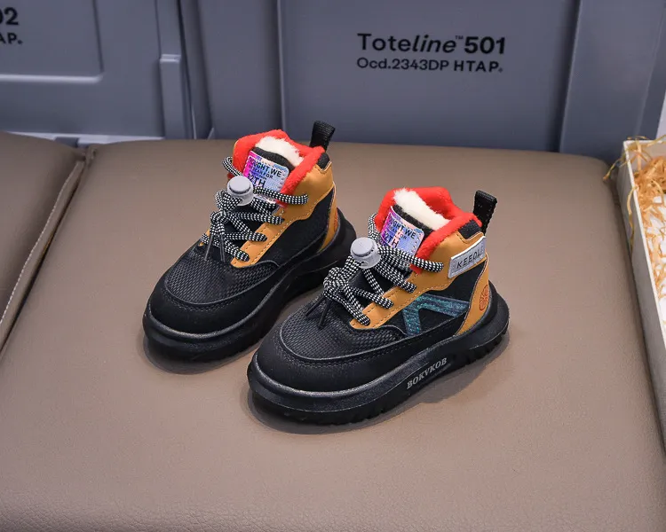 Caldi stivali da neve per bambini da 1 a 8 anni, alla moda, per bambini e bambine, in cotone, con tacco alto, taglie 21 - 30_voghion.com