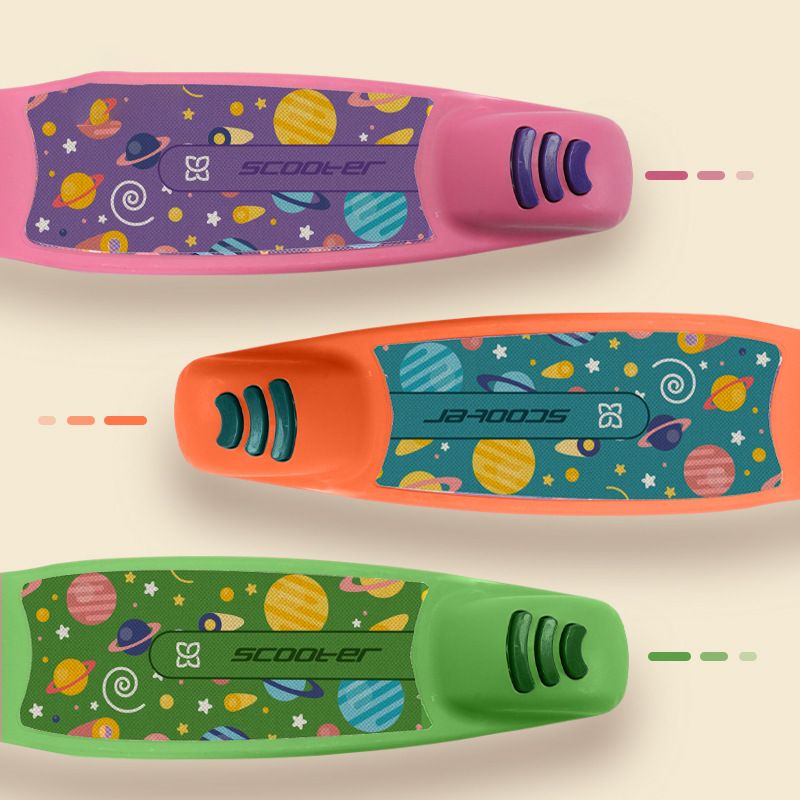 Children's new four-wheel flash one-button folding environmental protection material can sit and ride two-in-one scooter_voghion.com