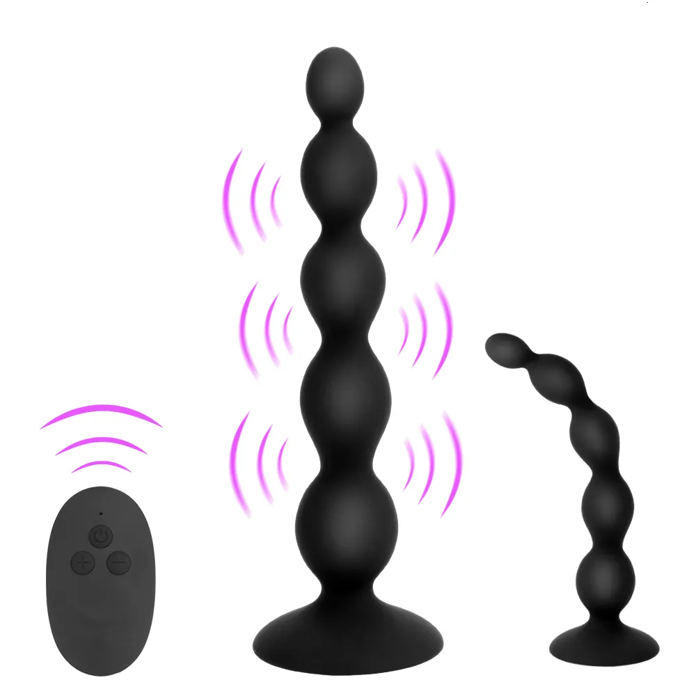 Speelgoed IKOKY Anale kralen buttplug vibrator prostaatmassage 10 snelheden dubbele motor afstandsbediening anusstimulator S_voghion.com