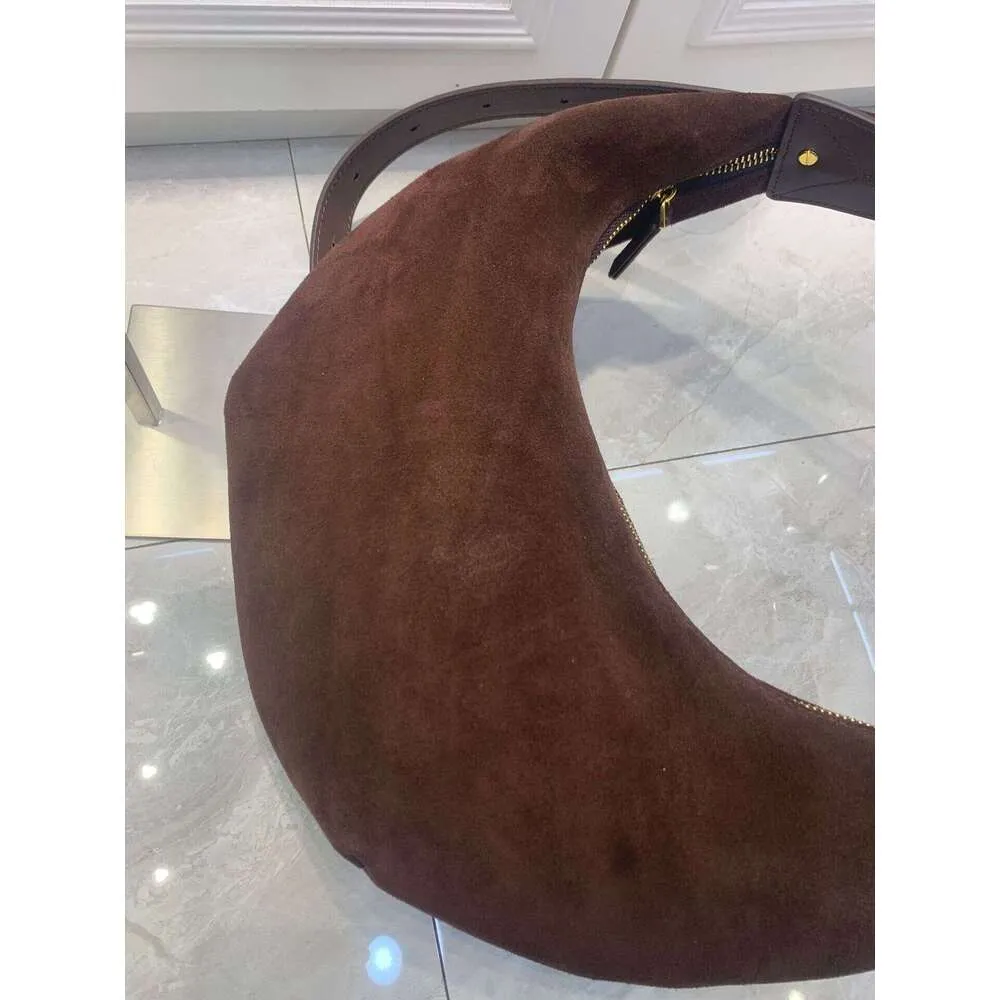 Nuova borsa a tracolla invernale elegante da donna in vera pelle scamosciata spessa, colore caffè verde_voghion.com