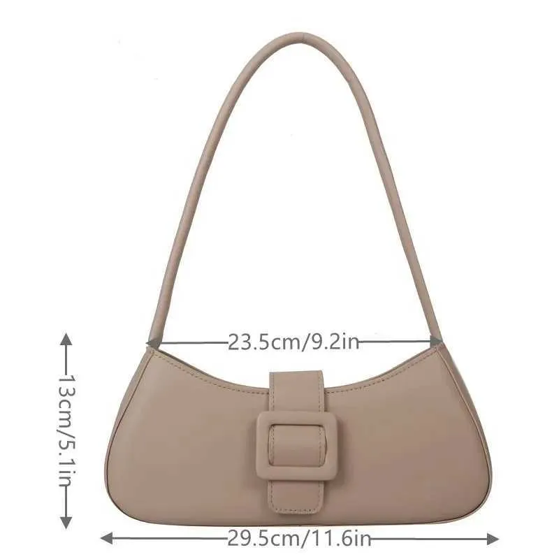 Mode Damen Umhängetasche Einfarbig Leder Quadrat Unterarm Taschen Damen Marke Designer Handtaschen Trendy Crescent_voghion.com