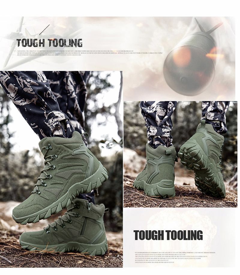 Verbesserte Taktik Kampftraining Stiefel Outdoor Camping Anti-Verschleiß Rapid Response Wanderschuhe Angeln Jagd_voghion.com