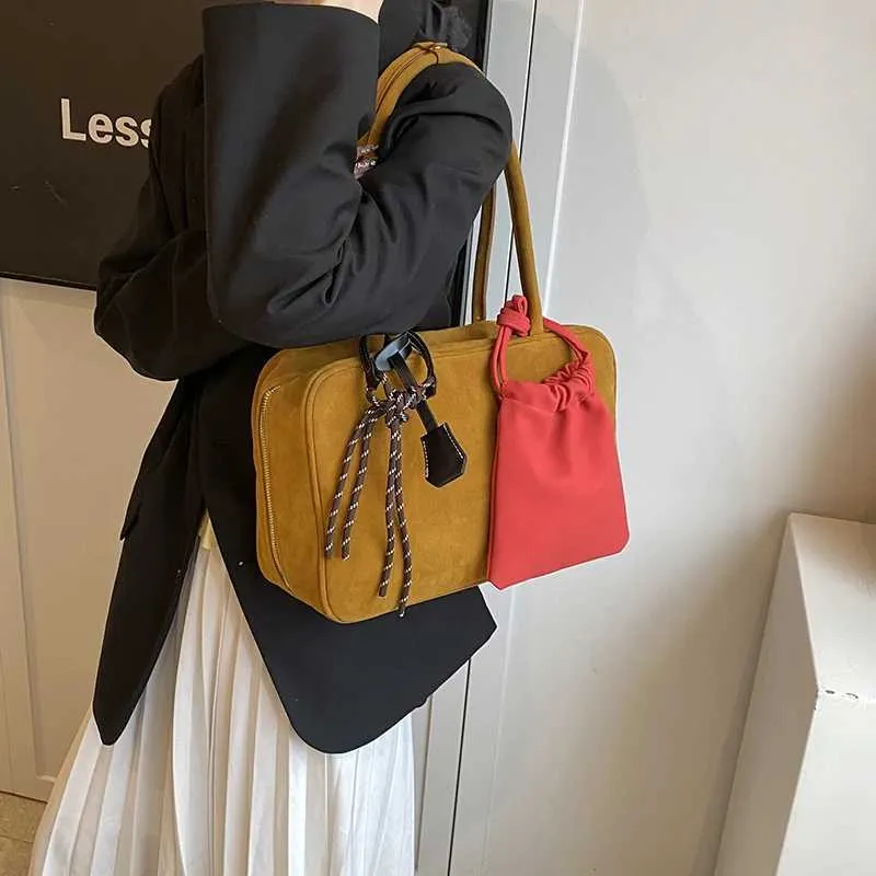 LEFTSIDE NUBUK Schulter Taschen Dame für Frauen 2024 Winter Neue Trend Y2K Koreanische Mode-Design Handtaschen und GeldbörsenC241103_voghion.com
