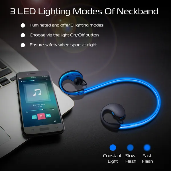 Wireless Sports Headsets Wireless V4.1 Neckband Earphones HD Stereo Sweat-proof Headphones Earbuds_voghion.com