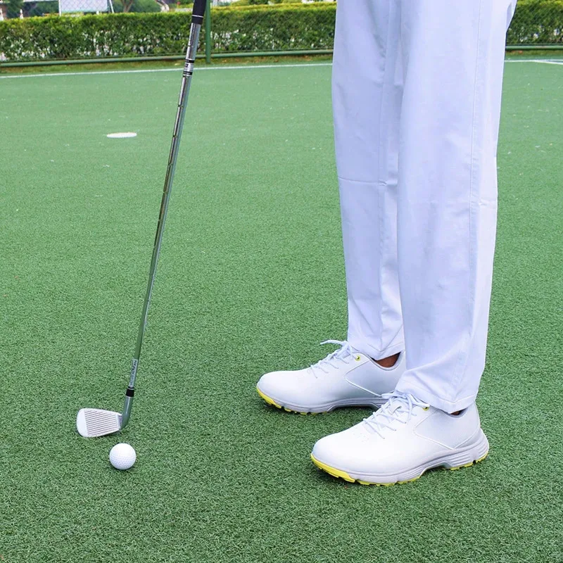 Professionelle wasserdichte Spikes Sneakers Schwarz Weiß Herren Trainer Große Größe Golfschuhe für Männer_voghion.com