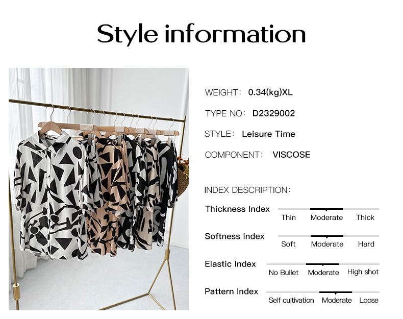 Abiti stampati alla moda da donna per donna, camicia casual, pantaloncini, completo due pezzi_voghion.com