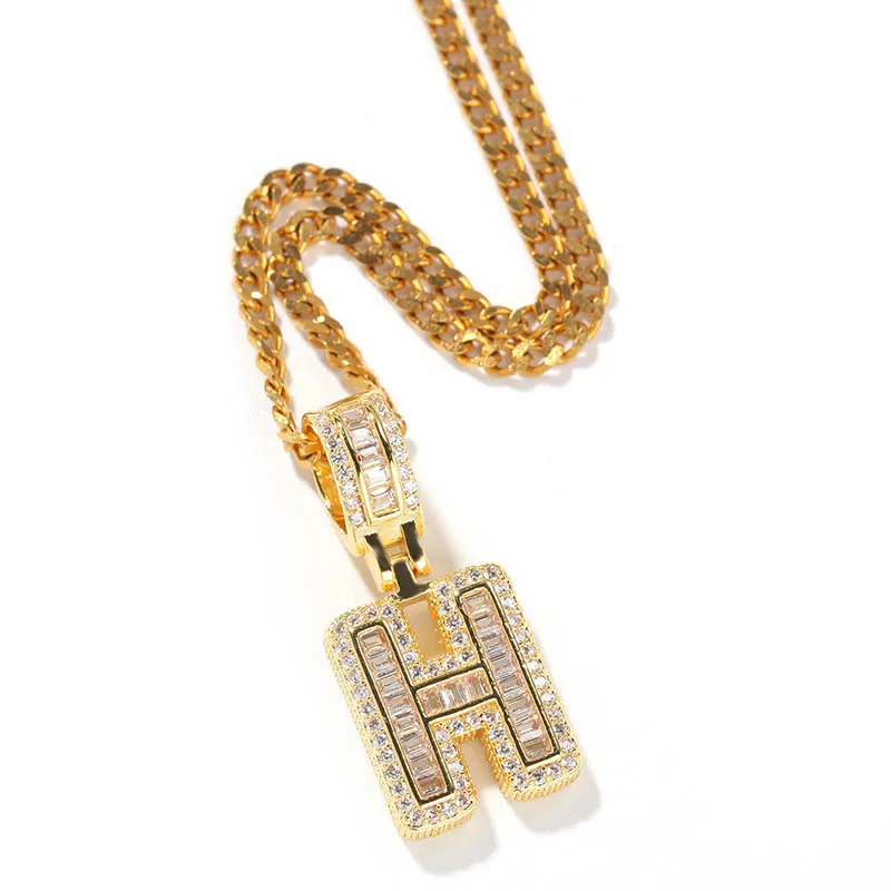 Pendentif lettre collier avec zircon style hip hop bijoux mode_voghion.com