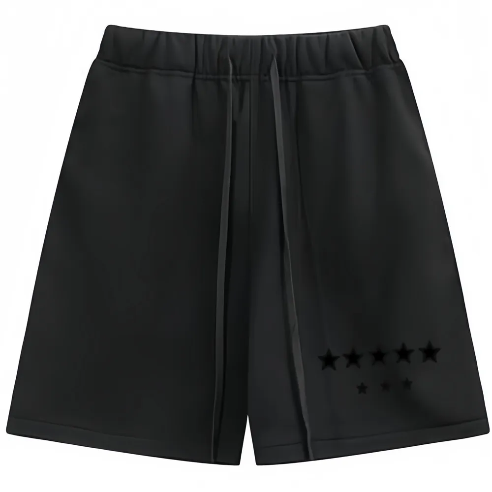 Herren Designer Shorts für Männer Sweatshort Baumwolle Relaxed Loose Fit Outfit Tiefschwarz Rot Kordelzug Seitennahttaschen_voghion.com
