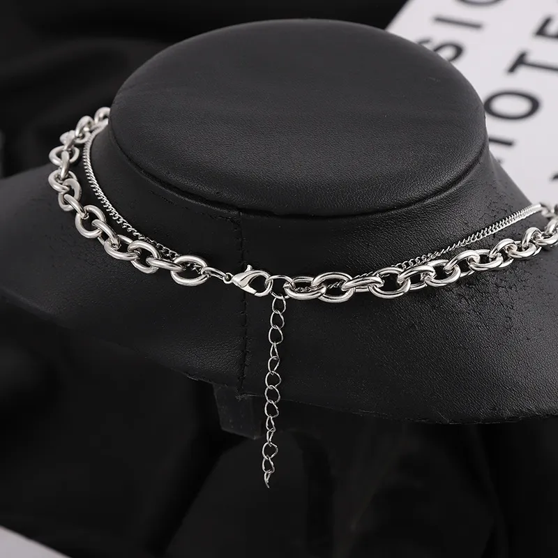 Chains Key Lock Head Double Layer Necklace Sweater Chain Accessories Personality Hipster Choker Hip Hop Creative_voghion.com