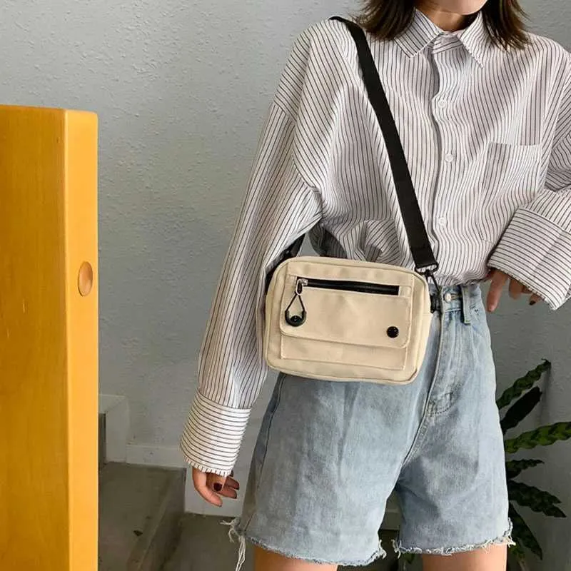 Borsa a mano in tela calda, mini, per studenti, piccola, casual, con cerniera, da donna, monofacciale, Y241026_voghion.com