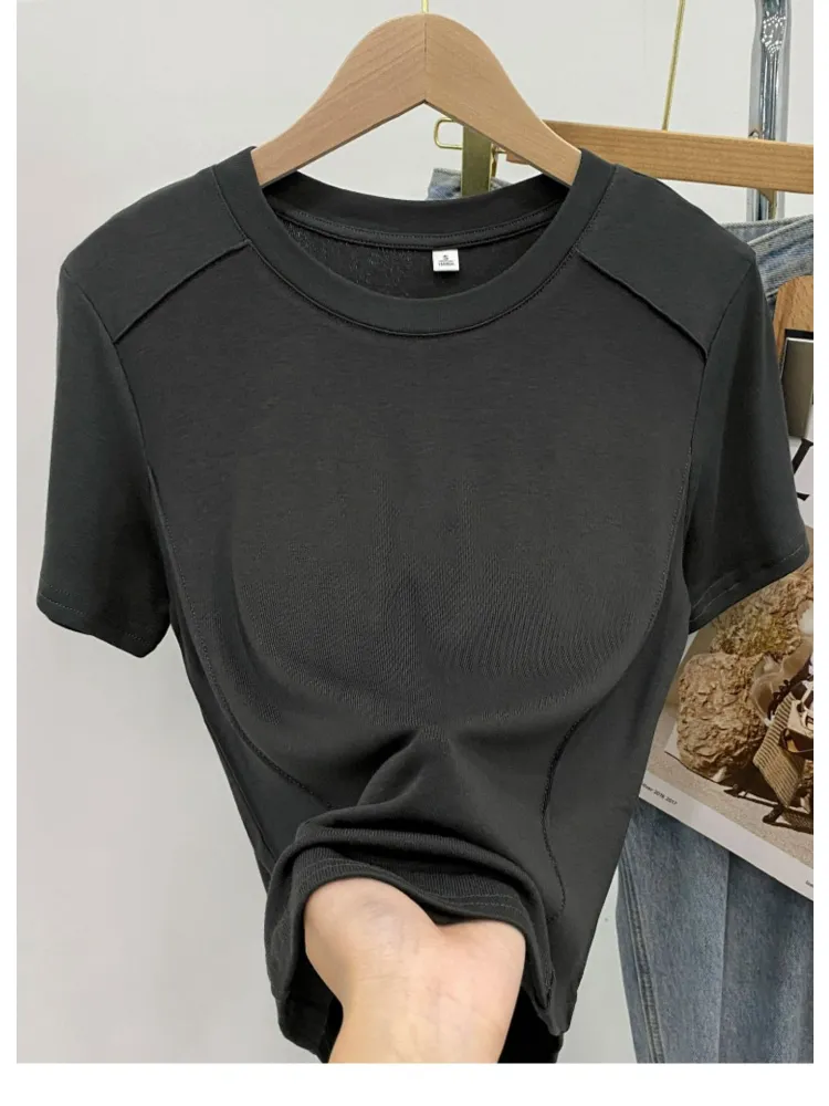 T-shirt uomo a girocollo taglio aderente maniche corte_voghion.com
