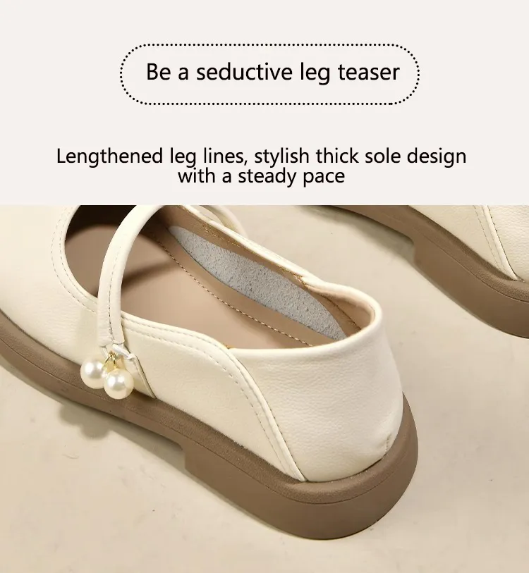Damen Mary Jane Ballerinas Aus Echtem Leder Für Den Frühling_voghion.com