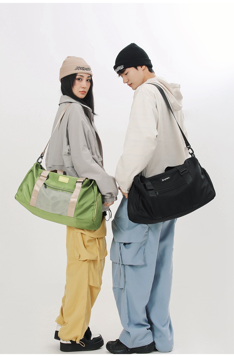 Men's and women's wet dry separation fitness bag, outdoor travel with shoe compartment luggage bag, can be used as a lever handbag_voghion.com