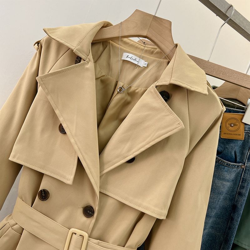 Dámské oblečení, britský styl, středně dlouhý trenčkot pro ženy, nové modely letos, oblíbené, malé, temperamentní, všestranné_voghion.com