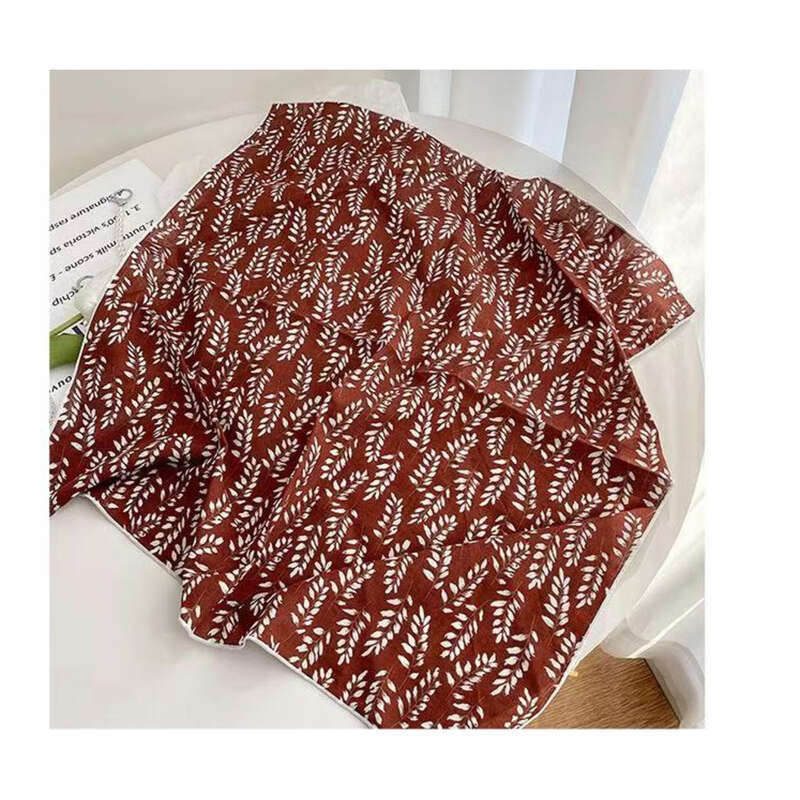 Sciarpa quadrata in cotone e lino da donna, primavera ed estate, nuova versione coreana dei fiori freschi, accessori per capelli, protezione per il collo, tromba_voghion.com