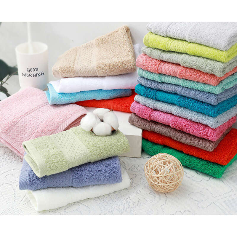 20 Solid Square Towels, Solid Color Cotton Thickened Small Towel Embroidered Corporate Gift Set_voghion.com