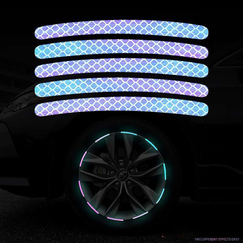 Autocolant anti-coliziune cu butuc roată auto, reflectorizant, cu șapte culori laser, luminos, cu creativitate personalizată, pentru motocicletă_voghion.com