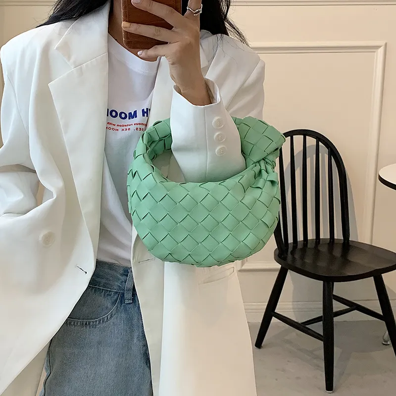 Abendtaschen Damen Schulter PU Leder Handtasche für Frauen 2024 Sommer Weben Handtaschen und Geldbörsen Weibliche Reise_voghion.com