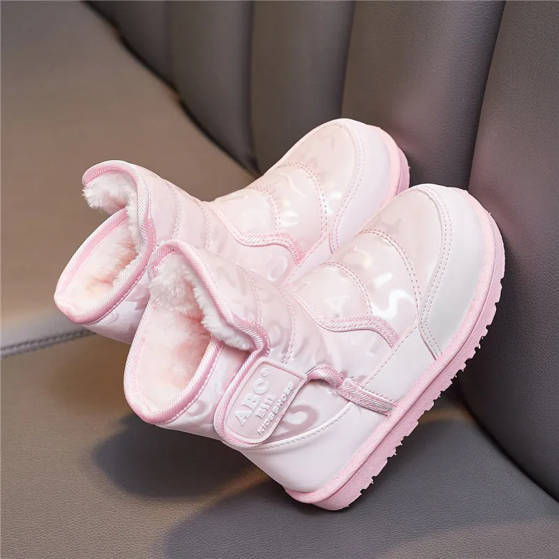 Chaussures d'hiver chaudes en peluche en coton antidérapant pour enfants, bottes de neige Happysteps pour tout-petits garçons, tailles US 5C-4Y_voghion.com