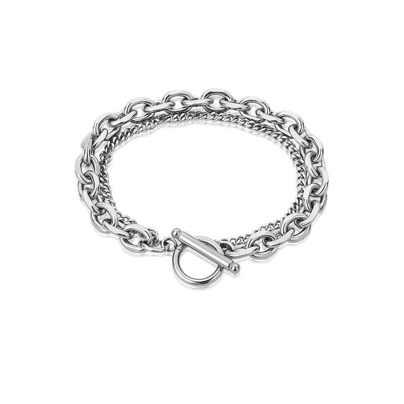 New Niche Design That Does Not Fade, Simple OT Buckle Bracelet, Titanium Steel Cold And Cool Style Hip-hop Punk Cuban_voghion.com