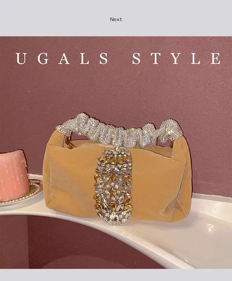 Borsa a mano da donna con glitter scintillanti Rhies Dia, da sera, alla moda, da sposa, da festa, pochette, borsa a tracolla_voghion.com