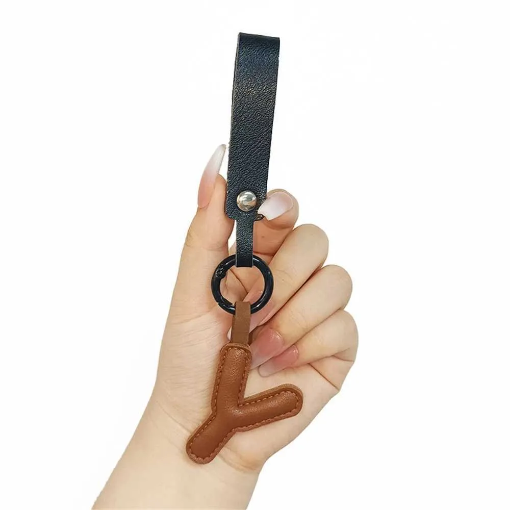 Creative leather English letter keychain pendant decoration phone bag accessories gift Y241121_voghion.com
