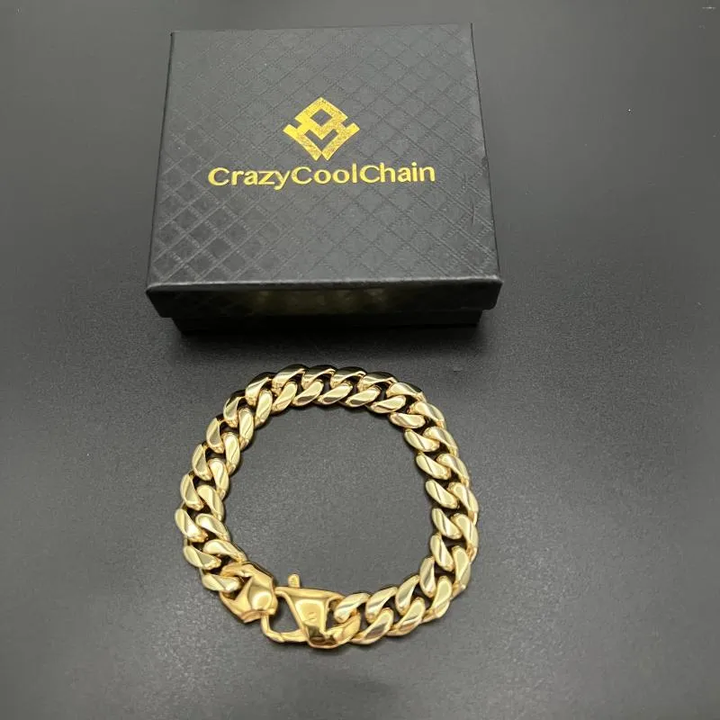 Chains 12mm Gold 5-Layer Plated Premium Durable Cuban Bracelet(Lobster Clasp)_voghion.com