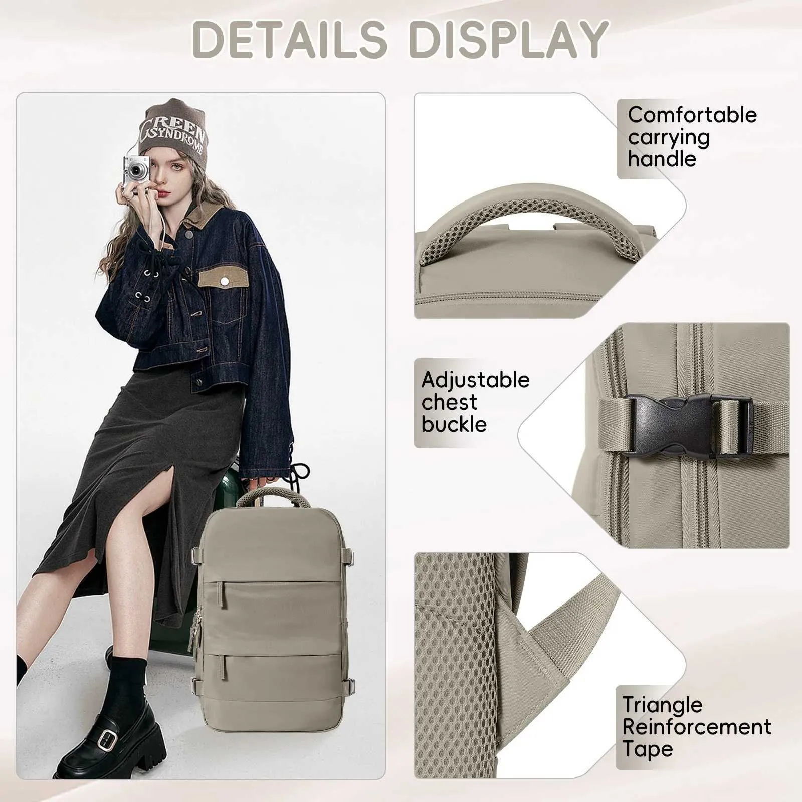 15,6 Zoll Laptoptasche für Herren, Executive Work, Ryanair, 40 x 20 x 25, vakuumverpackter Reiserucksack, Rucksack für Kurzreisen, C241031_voghion.com